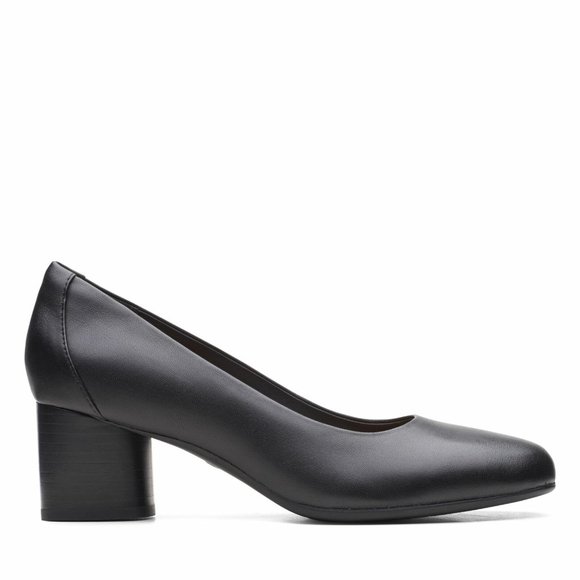 Clarks Womens Un Cosmo Dress Black Leather Shoes - Picture 1 of 5